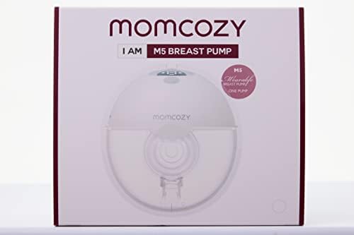 Momcozy M5 Hands Free Breast Pump, Wearable Breast Pump of Baby Mouth Double-Sealed Flange with 3 Modes & 9 Levels, Electric Breast Pump Portable - 24mm, 1 Pack Brown