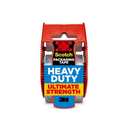 Scotch Heavy Duty Shipping Packaging Tape, 1.88" x 27.7 yd, Great for Packing, Shipping & Moving, Clear, 1 Dispensered Roll (142L)
