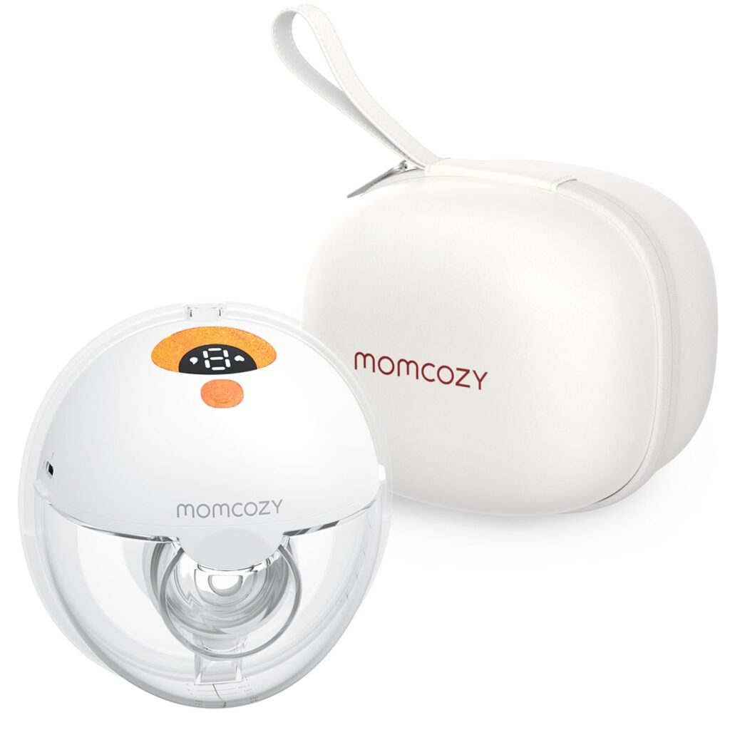 Momcozy M5 Wearable Breast Pump Double-Seal Flange with 3 Molds and 9 Levels 1 Pack Crimson Red
