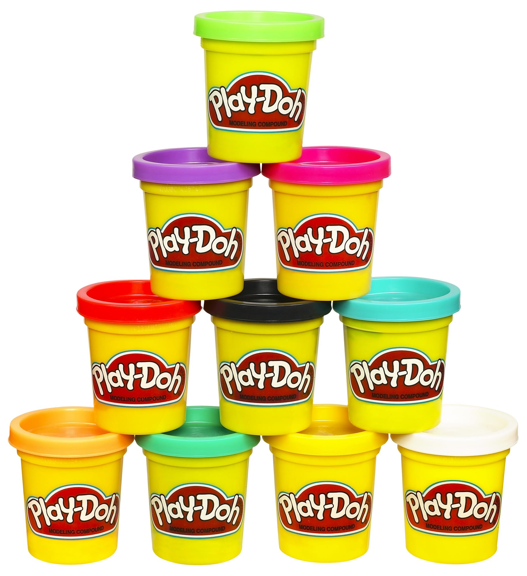 Play Doh Modeling Compound 10-Pack Case of Assorted Colors, Non-Toxic 2 oz. Cans, Back to School Gifts, Prizes, & Party Favors, Preschool Toys for Kids, Ages 2+ (Amazon Exclusive)
