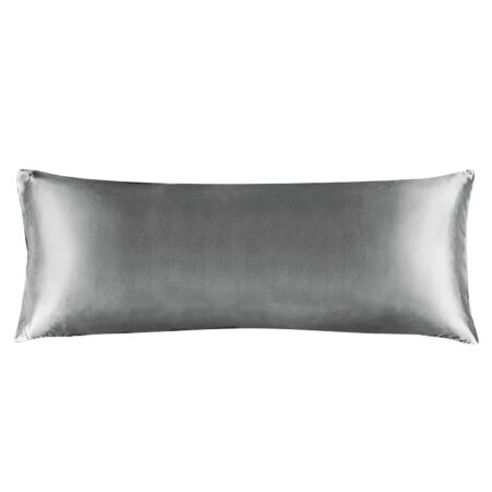 BEDELITE Satin Body Pillow Cover, Super Soft and Cooling Body Pillow Pillowcase for Hair and Skin, Breathable Silky Full Long Pillowcase Cover(20"x54", Grey)