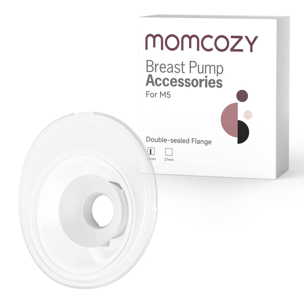 Momcozy Double-Sealed Flange 24mm Compatible with Momcozy M5 Breast Pump. Original M5 Breast Pump Replacement Accessories, 1PC (24mm)