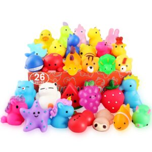 nobasco Squishies, 26 Pack Mochi Squishy Toys - Kawaii Cat Squishys Slow Rising Animals - Party Favors, Goodie Bag, Birthday Gifts, Mini Squishies Stress Reliever Toy