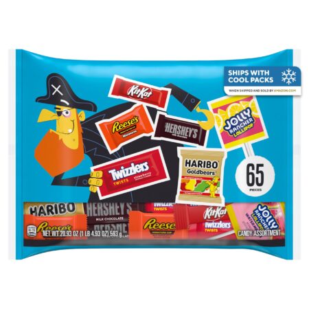 Hershey Miniatures Assorted Flavored, Halloween Candy Bag, 20.93 oz (65 Pieces)