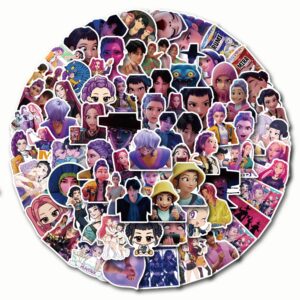 100Pcs Korean Idol Movie Stickers,Anime Style Waterproof Vinyl Stickers for Teenagers and Adults for Laptop Skateboard Phone Guitar Travel Case Bike Party Decor Colorful