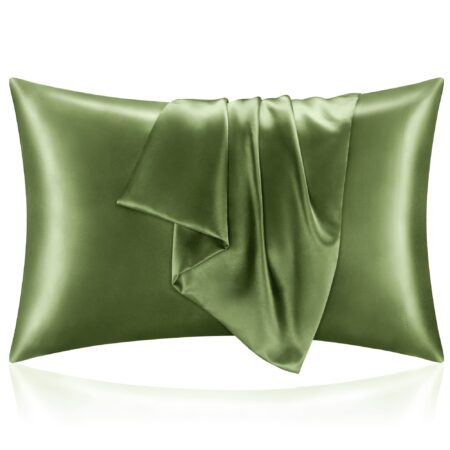 BEDELITE Satin Pillowcase for Hair and Skin, Super Soft and Cooling Similar to Silk Pillow Cases 2 Pack with Envelope Closure, Gift for Women Men(20"x36" King Size, Cedar Green)